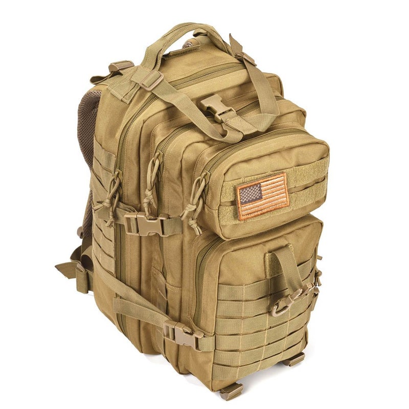 REEBOW GEAR Tactical Backpack for Men Army Molle Military Style Assault Pack Bug Bag Backpacks Daypack (34L Tan) - Image 2